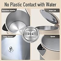 Vista 4 de Mecity Electric Kettle 1.7L Touch Screen Temperature Control Water Boiler, No Plastic Contact with Water. 6 Presets For Tea and Coffee, 2 Hours Keep