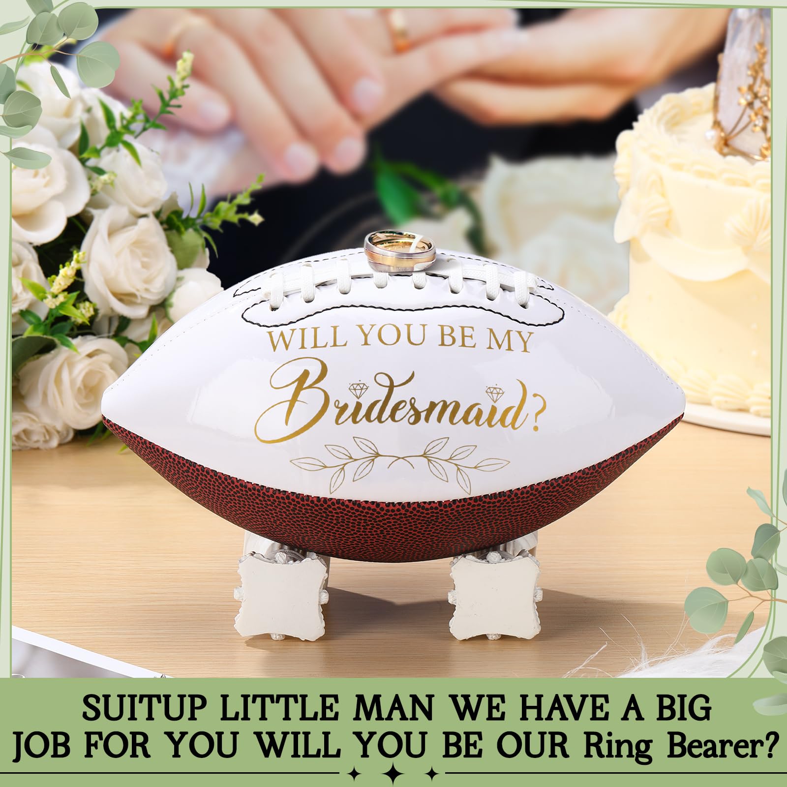 Set 6 Palloni Calcio Per Testimoni Di Nozze - 'Will You Be My Groomsman?' Con Pompa