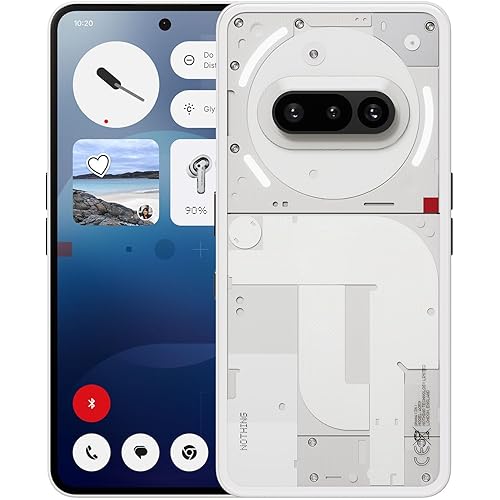 Nothing Phone (3a) Smartphone, 6.77" 120Hz AMOLED Display, 50MP Triple Camera System, Snapdragon 7s Gen3 Processor, Bluetooth 5.4, IP64 Waterproof, 5000mAh,Dual Nano-SIM, Android 15, 12+256GB White