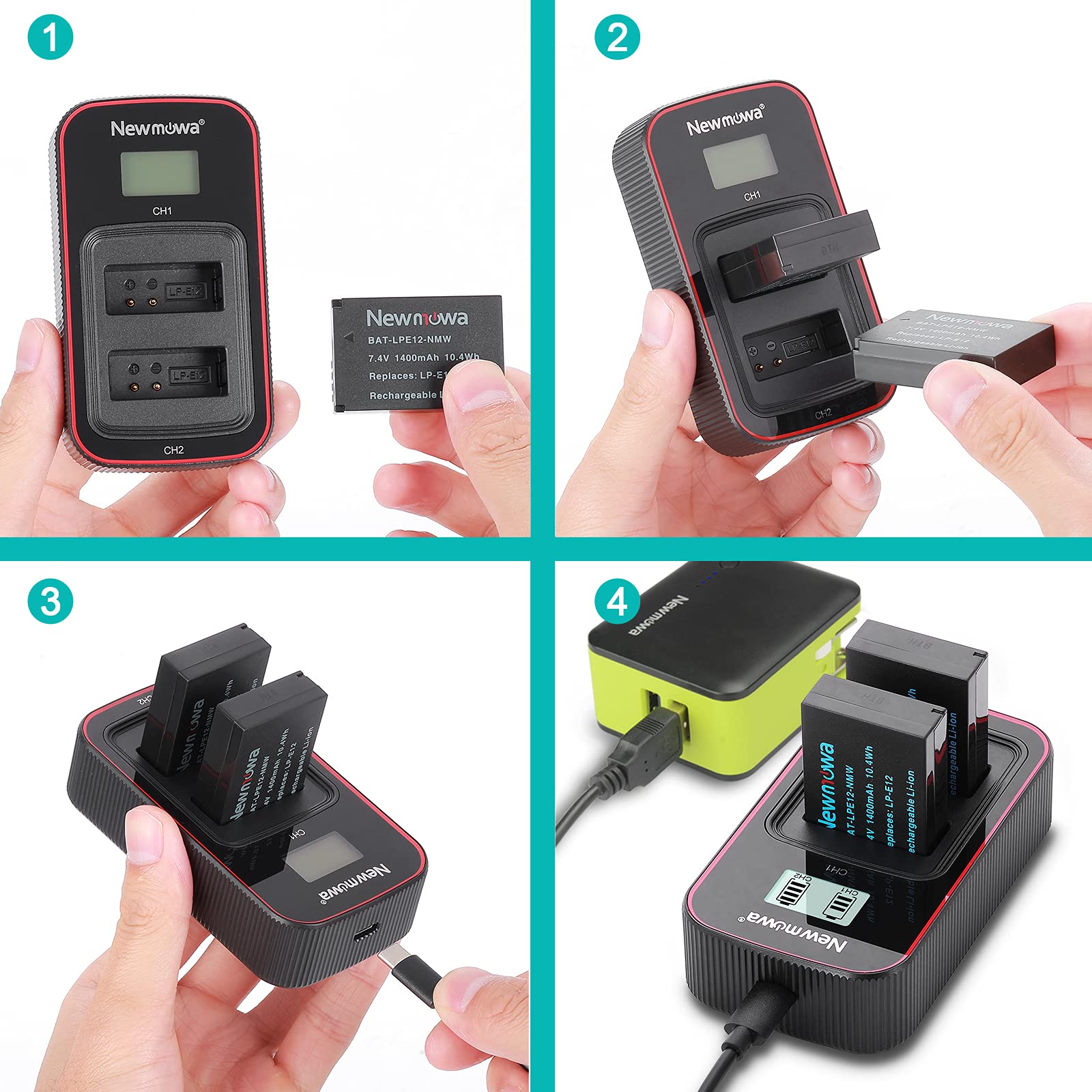 Batteria PATONA LP-E12 800mAh Per Canon EOS 100D, M50, M100, M200, PowerShot SX70 - Compatibile - Foto 5