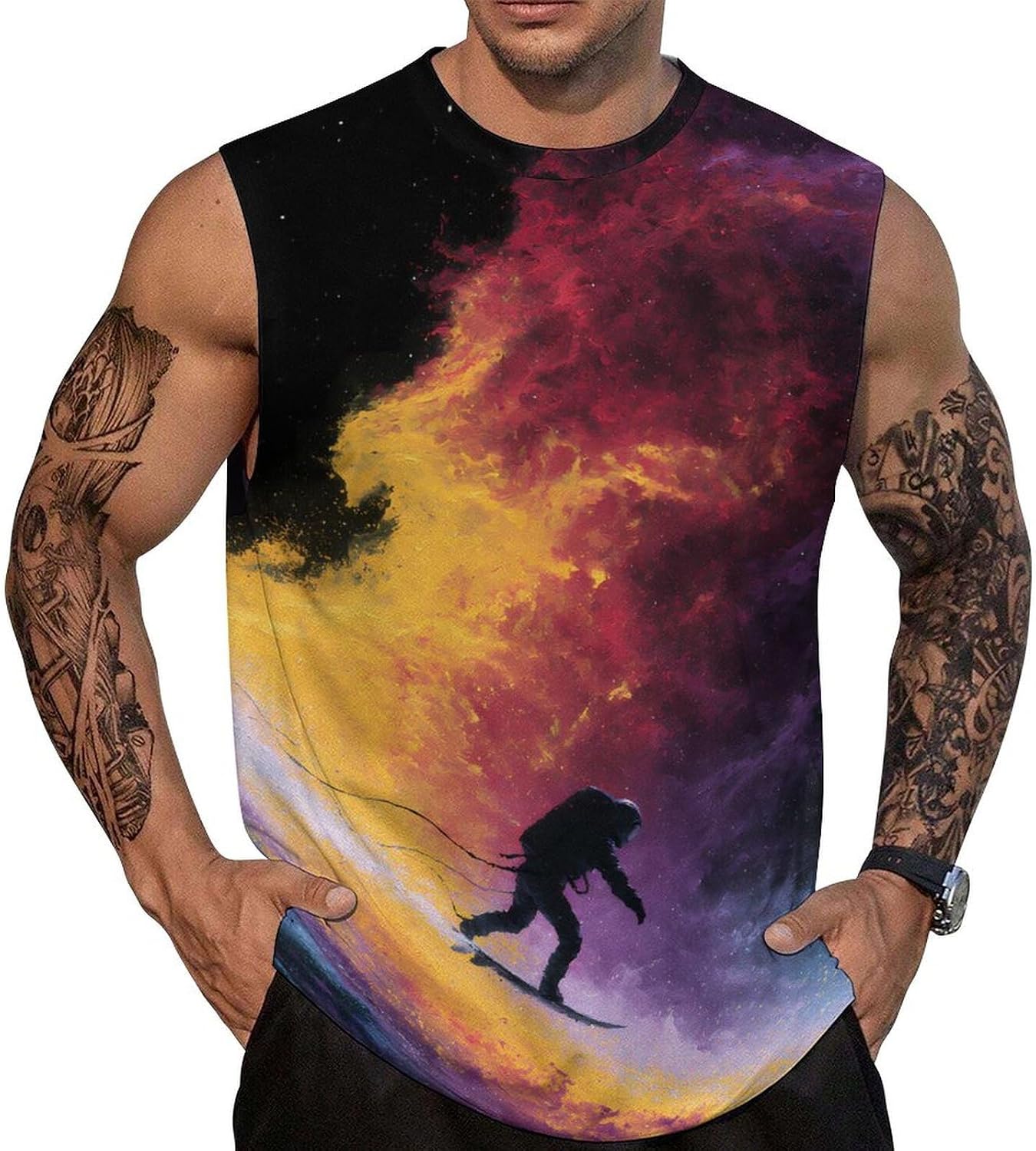 Astronaut Spaces Ski Men's Sleeveless Shirt Small