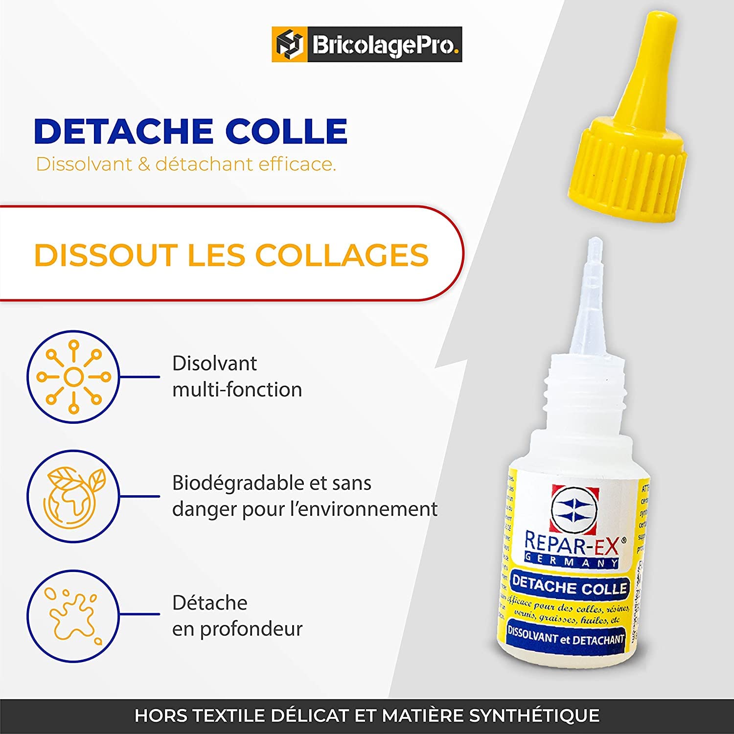 BRICOLAGEPRO - Lot de 5 Produits de Collage Repar-ex - Colle Professionnelle - Kit Professionnel de Collage Grand Format