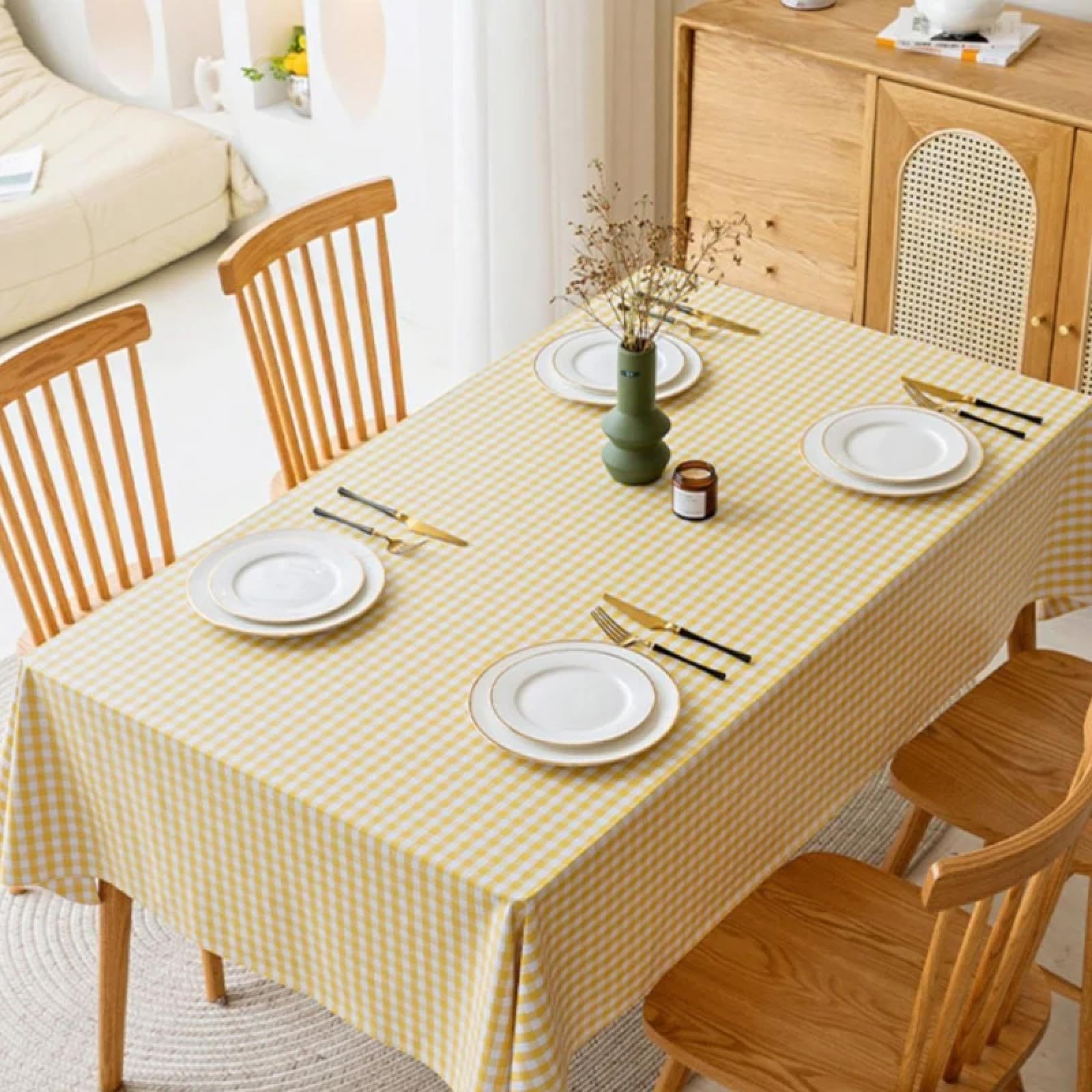Nappe de cuisine rectangulaire 100x140 nappe mariage jaune et blanche
