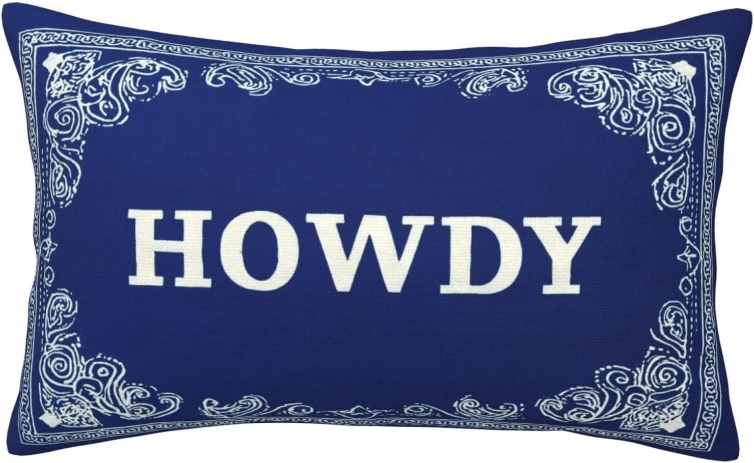 Word Howdy On Navy Blue Throw Pillow Covers 14"X20" Pillowcase Lumbar Decorative Cushion Case for Couch Bed Sofa Farmhouse Decor