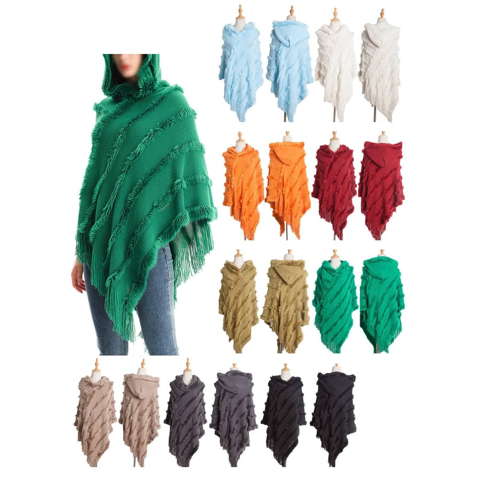 Bufanda de invierno para mujer, sensación de cachemira, bufandas de acrílico con capucha, accesorios de ropa cálida, regalo