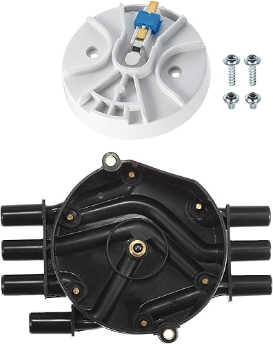 Motoforti Juego de distribuidor de encendido, tapa de distribuidor de terminales de latón y kit de rotor, para GMC Sierra 1500 1999-2007, plástico,