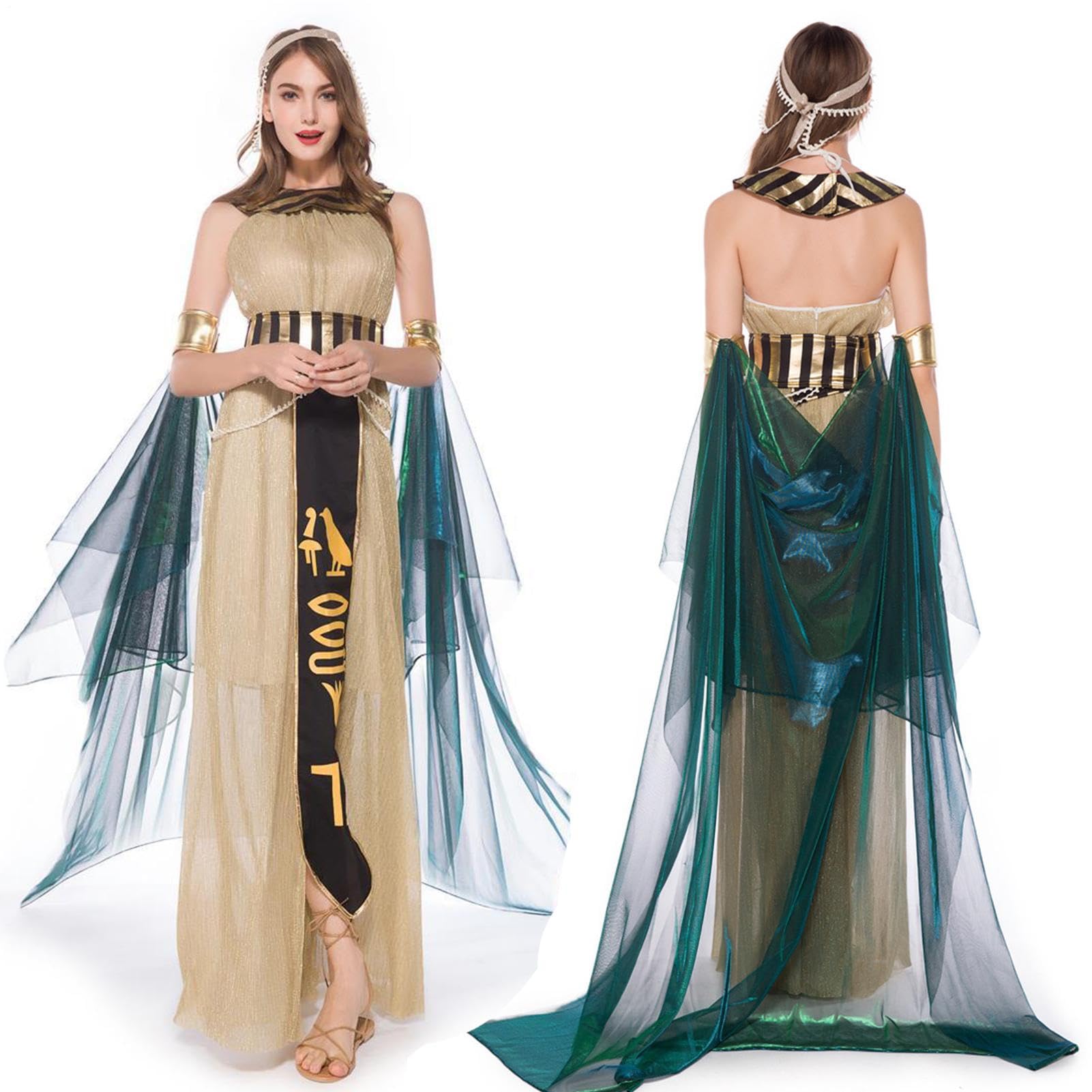 Genérico Costumbres de Halloween para mujeres Cleopatra | Trajes de cosplay de princesa egipcia para adultos - Trajes de cosplay Vestidos para mujeres Fiestas de disfraces