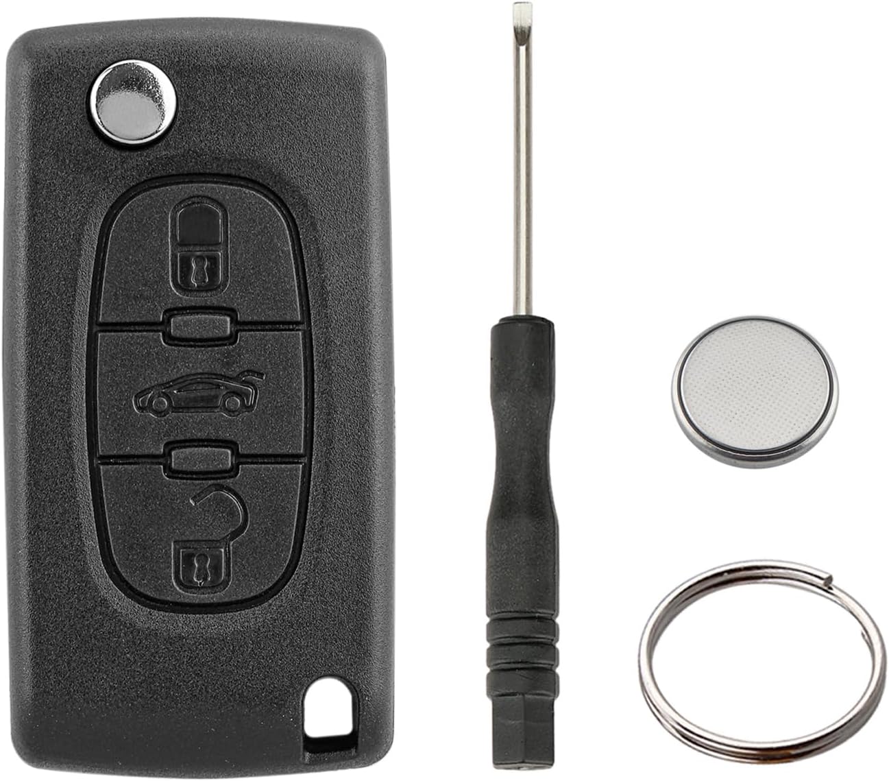 2 Button Remote Control Folding Key Shell Compatible with Peugeot 207