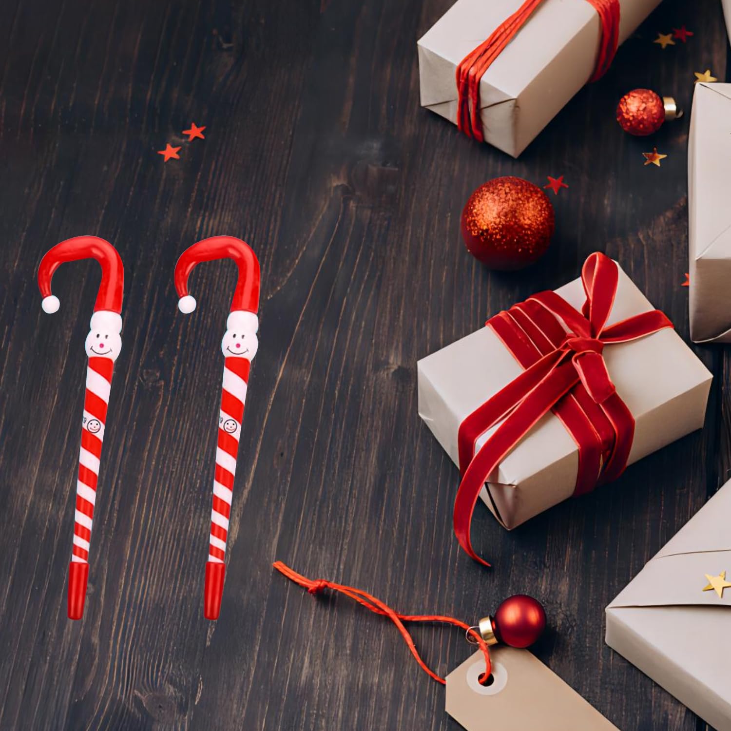 Miaija Umbrella Cane Pen Red Christmas Novelty Cane Shape Cute Gel Ink Pens Xmas Holiday Party Favors Gift for Party Stationery Supplies (40) - Image 3