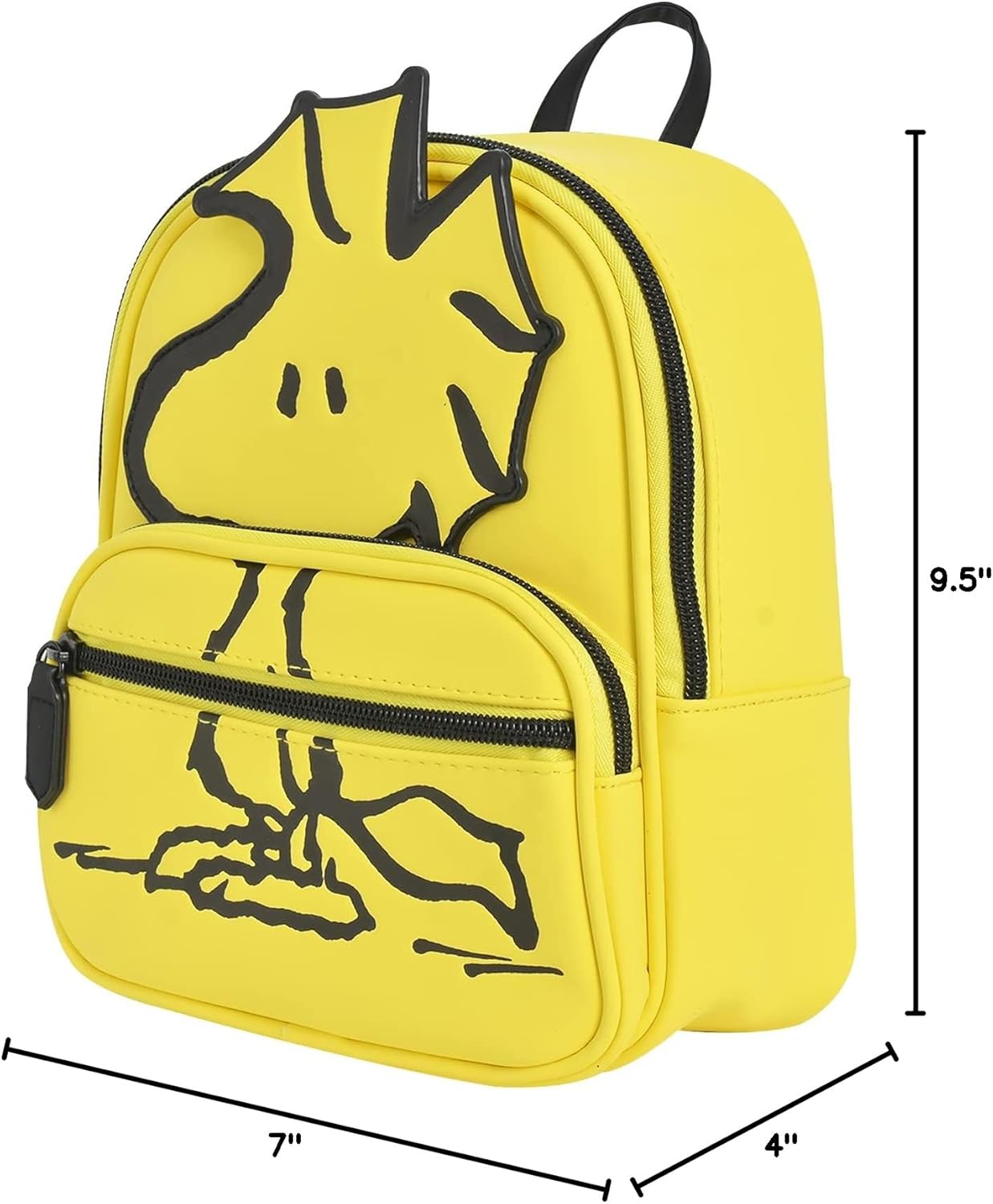 Peanuts Mini Backpack, Small Travel Bag for Men and Women, Woodstock, 9 Inch