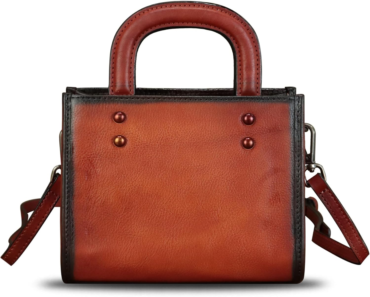 Genuine Leather Small Crossbody Bag for Women Vintage Real Leather Shoulder Bag Handbag Satchel Purse Phone Bag with Strap