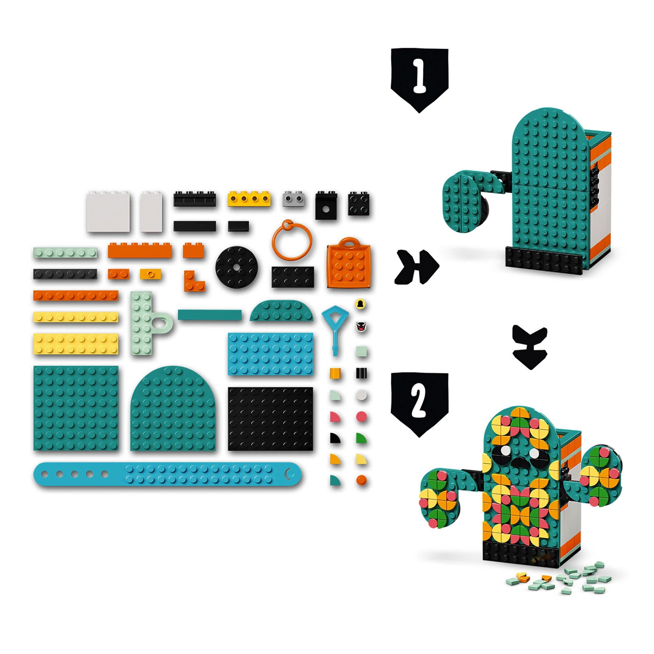 LEGO 41937 DOTS Multi Pack - Sensazioni Estive 4 in 1, Kit di Giocattoli Creativi per Bambini con Cornice Portafoto, Braccialetto, Portachiavi e Portapenne