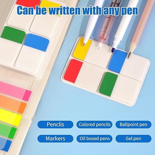 Miniatura 4 de Pestañas adhesivas para notas, 1060 pestañas de archivo grabables y reposicionables para leer notas, libros y archivos clasificados, 13 colores y 2