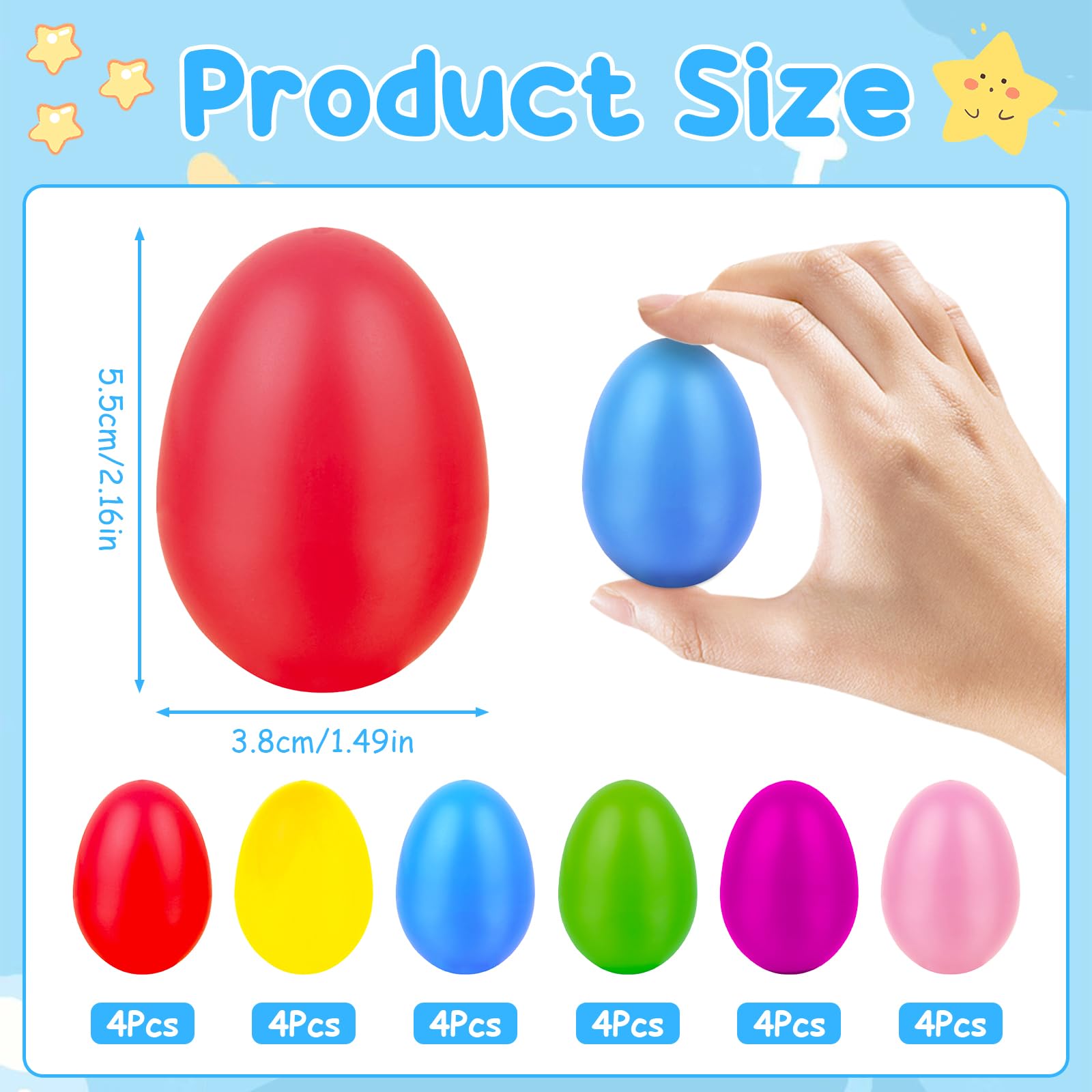 6 Pièces Œufs Maracas Bois Coloré, Maracas Shaker | WhichOne