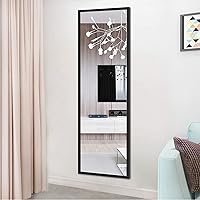 Vista 2 de Edenseelake Paquete de 2 espejos de pared de longitud completa de 14 x 48 pulgadas para dormitorio, sala de estar, color negro