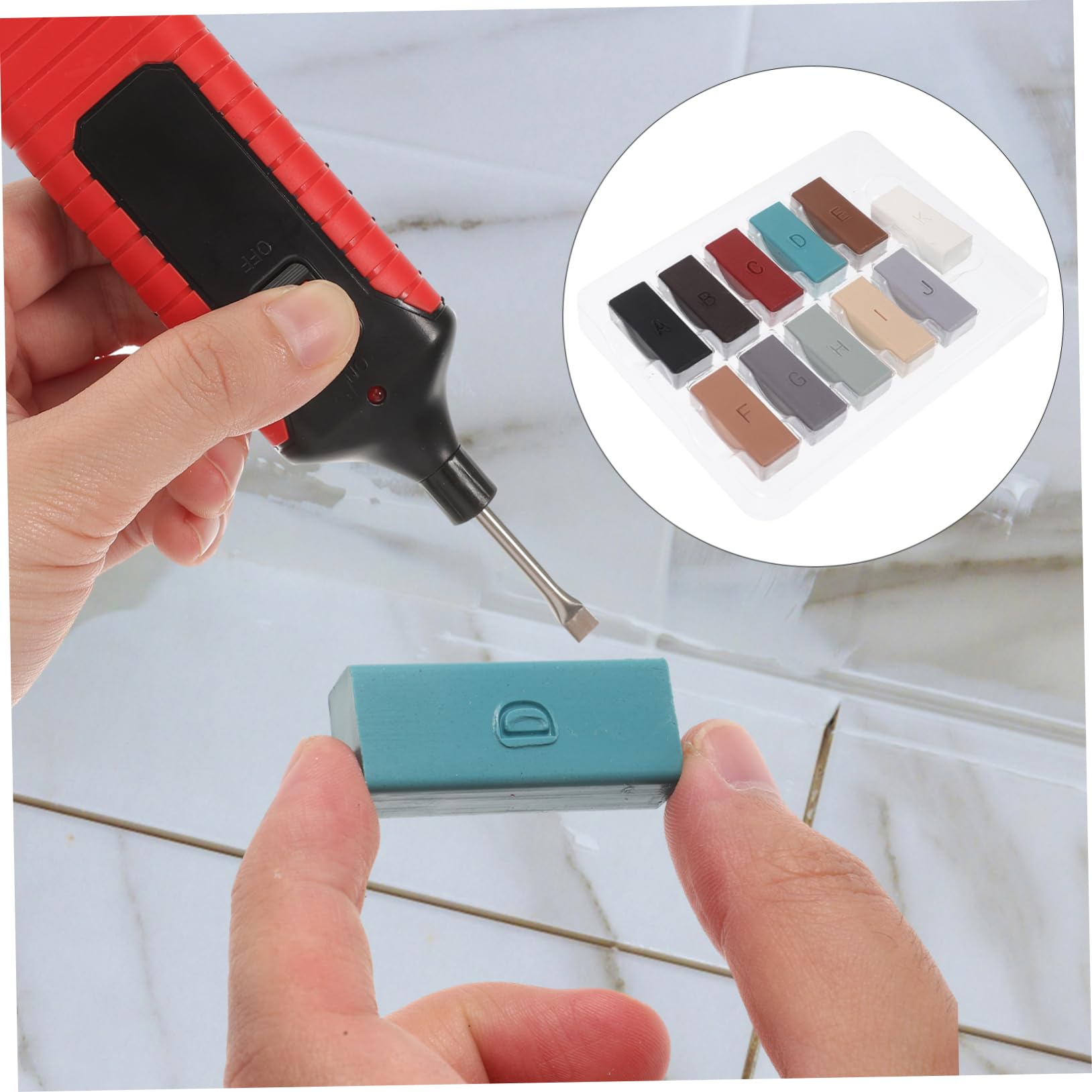 PartyKindom 1Set Tile Repair Kit Manual Floor Furniture Repair Tool for Porcelain Wood Surfaces Fast Heating Technology Durable Easy to Use for Home Scratch Restoration