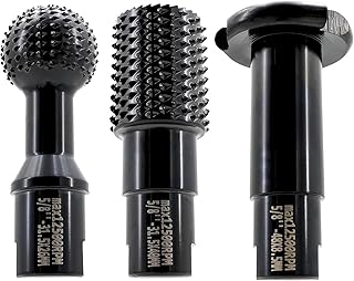 3pcs DIY Wood Carving and Deburring Tools Sphere Rotary Burrs with 5/8"-11 Thread for 4 1/2 and 5" Angle Grinder, Safe Carbon Steel Electric Grinder Bits Accessories for Wood Grinding Reaming Grooving