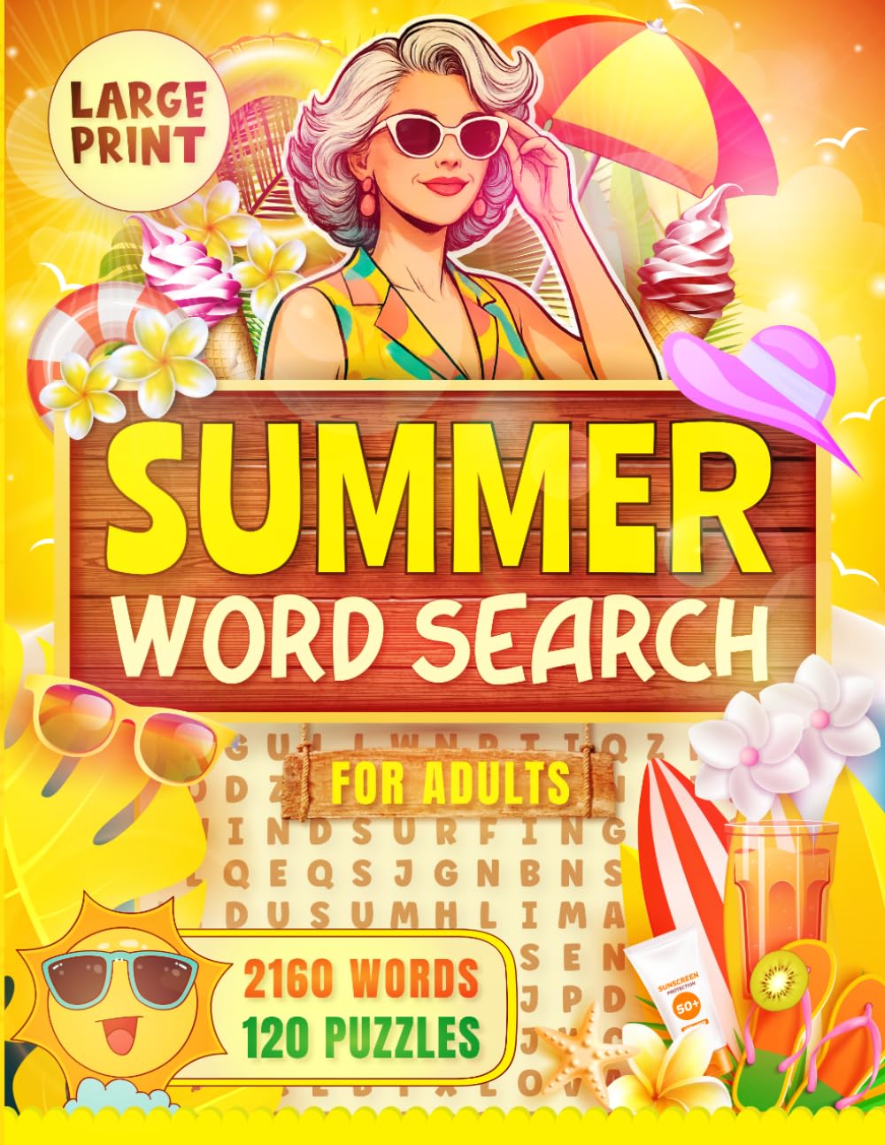 Large Print Summer Word Search for Adults (word search series)