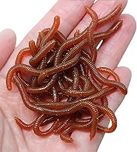 50PCS Plastic Fake Worms, Stretchy Toy Worms for Halloween Decoration April Fools Day Party Fishing