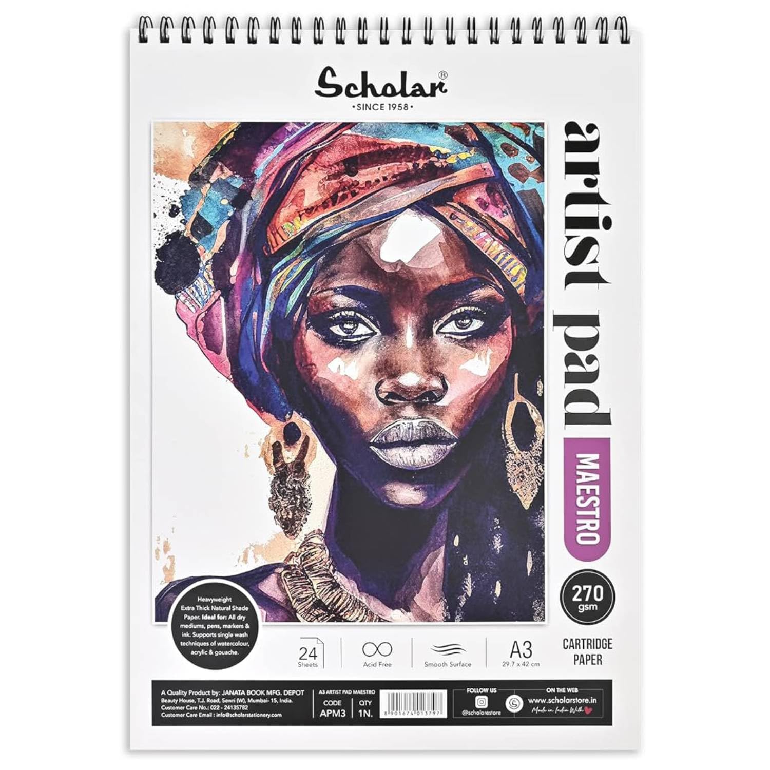 Scholar Artist Pad - Premium Drawing Paper (A3) -1