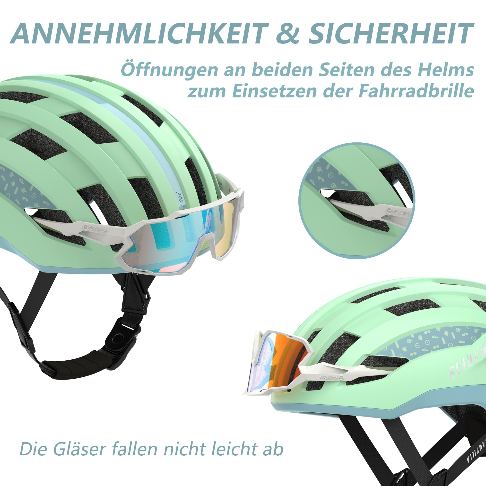 Rennradhelm für Damen und Herren City Trekking Fahrradhelm Professioneller Wettkampf Ultra Leichter belüfteter Fahrradhelm mit Magnetschnalle zum Platzieren von Brillen