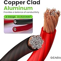 Vista 2 de GEARit Cable de calibre 4, cable de extensión de cable eléctrico CCA para alimentación/tierra automotriz, cable de batería, audio de automóvil, RV
