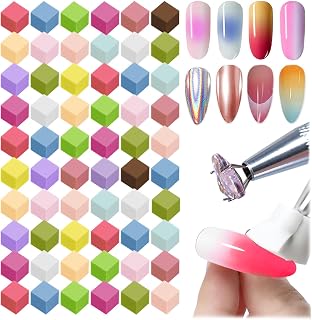 150 PCS Nail Sponges For Ombre Nail Art Supplies Brushes Design Tools Nail Tech Must Haves Accessories With 1 PCS Grab Pen for Salon And Home (Colorful, Medium Pack)