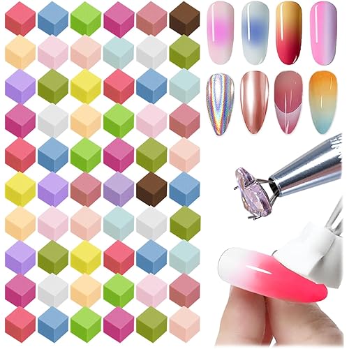 150 PCS Nail Sponges For Ombre Nail Art Supplies Brushes Design Tools Nail Tech Must Haves Accessories With 1 PCS Grab Pen for Salon And Home (Colorful, Medium Pack)