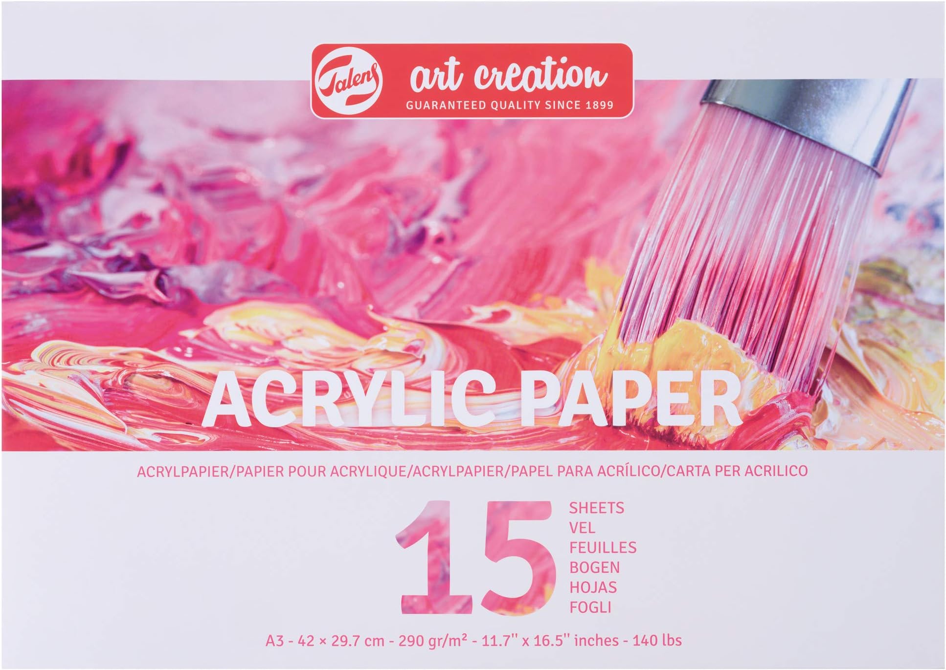 Talens Art CreationAcrylic Paper A3, 290G, 15 Pages (9316001M)