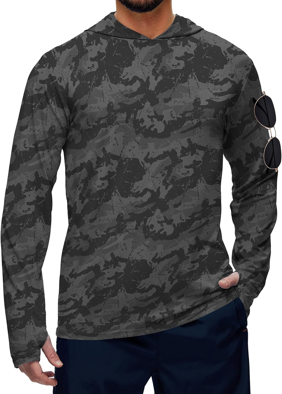 SWISSWELL Sun Shirts for Men UPF 50+ Long Sleeve UV Protection Hoodie Lightweight Fishing Shirt Athletic Rash Guards
