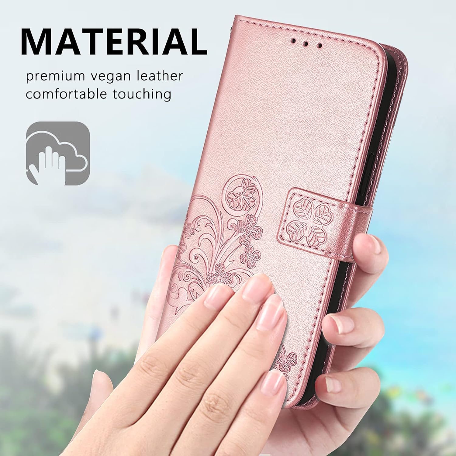 for LG Stylo 6 Wallet Case, [Flower Embossed] Premium PU Leather Flip Protective Case Cover with Card Holder and Stand for LG Stylo 6 2020 Release (Rosegold)