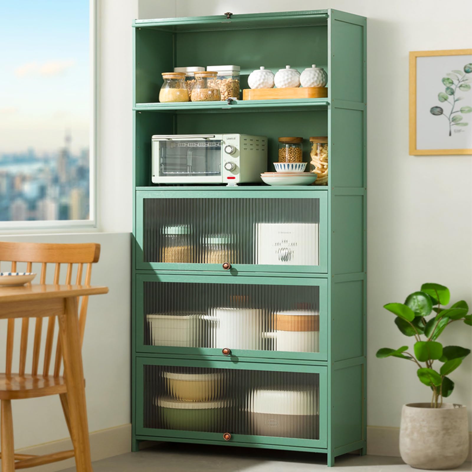 Amazon｜JSDMBD 食器棚 1/2/3/4/5/6段収納キャビネット 隙間収納 