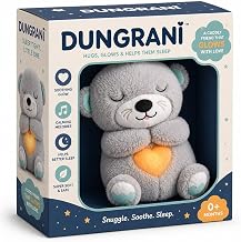 DUNGRANI ENTERPRISE Breathing Soft Teddy Bear Plush Sound Machine Baby Gift with Music, Lights & Breathing Motion Infant Toys for Newborns, Heart Beat Stuffed Animal Plush Cute Teddy Bear