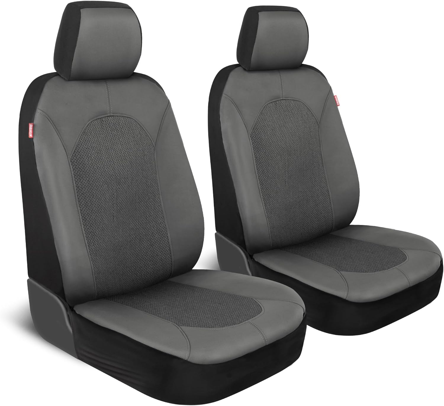 Motor Trend Charcoal Gray Car Seat Covers Set - 2 Front Seats – Spill-Proof Neoprene CarSeat Cover Protector for Cars – Automotive Interior Car Accessories for SUV & Small Trucks – Semi Universal Fit
