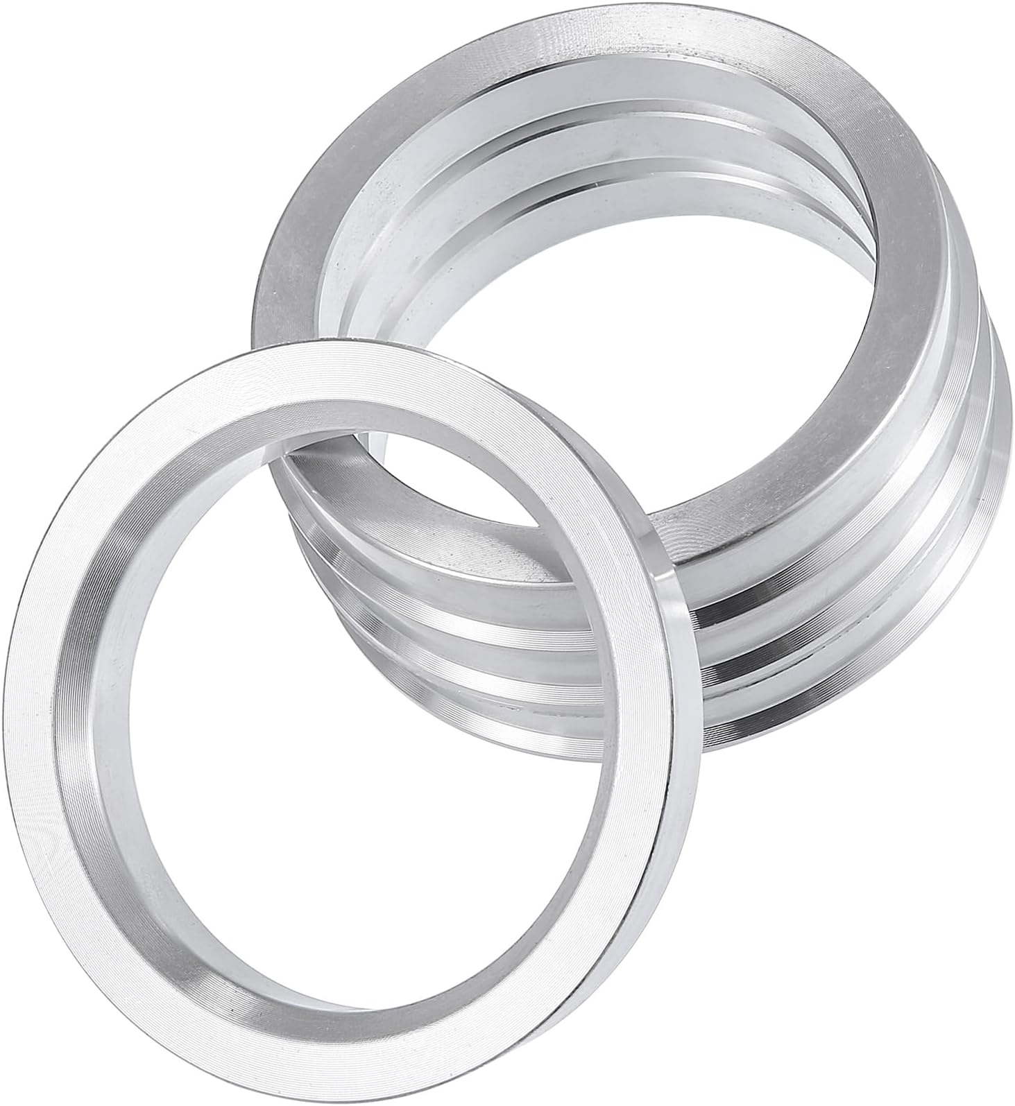 Partuto 4 Pcs 66.1-56.1mm Universal Hub Centric Rings - Aluminum Alloy Silver Tone