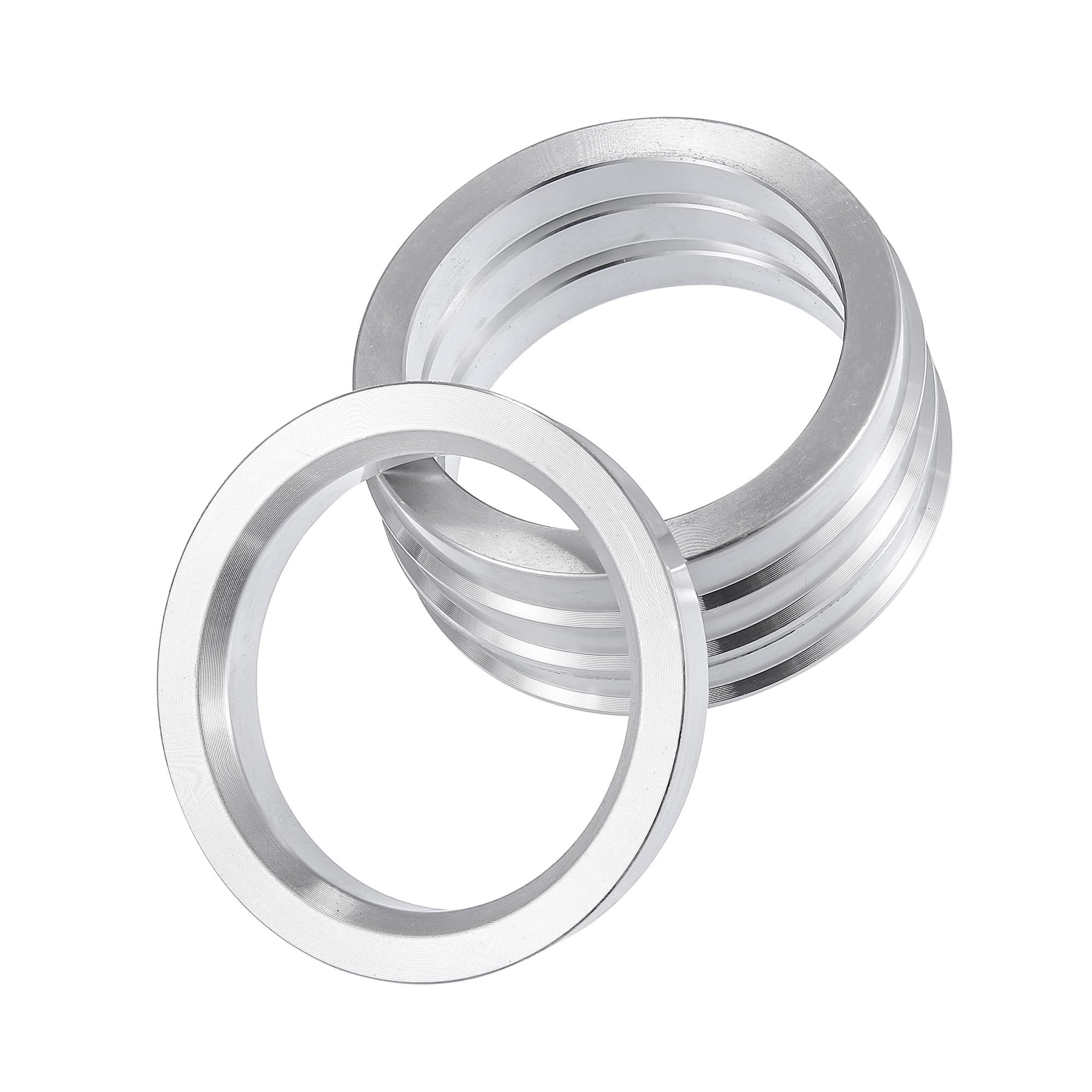 Partuto 4 Pcs 66.1-56.1mm Universal Hub Centric Rings - Aluminum Alloy Silver Tone