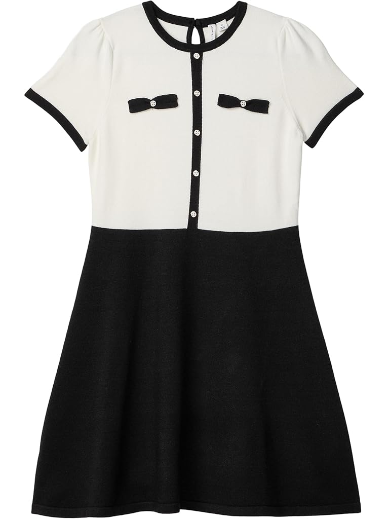 Black Janie and Jack Contrast Sweater Dress (Toddler/Little Kids/Big Kids)
