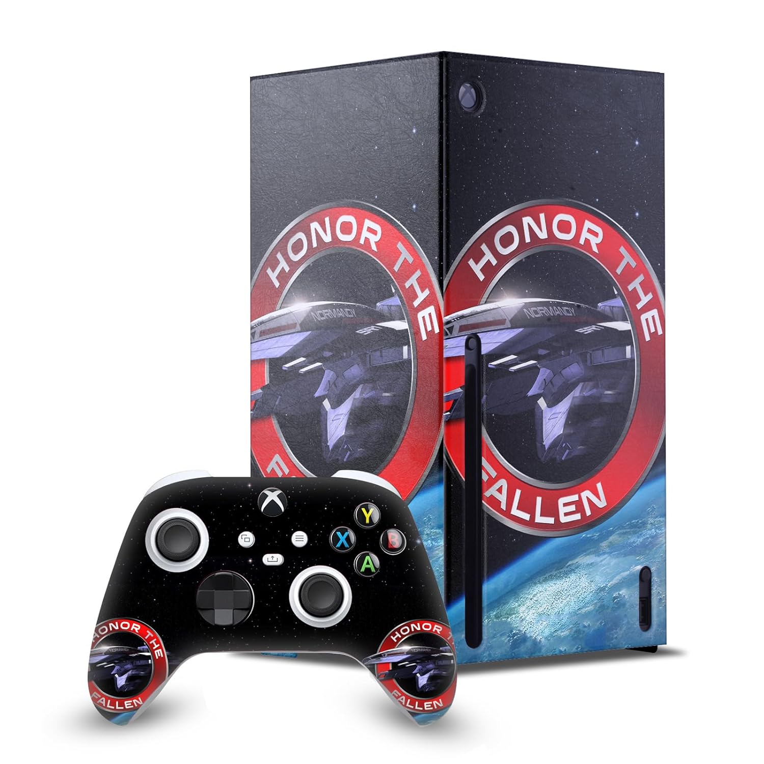 Head Case Designs Officially Licensed EA Bioware Mass Effect Normandy SR1 Graphics Game Console Wrap and Game Controller Skin Bundle Compatible With Xbox Series X