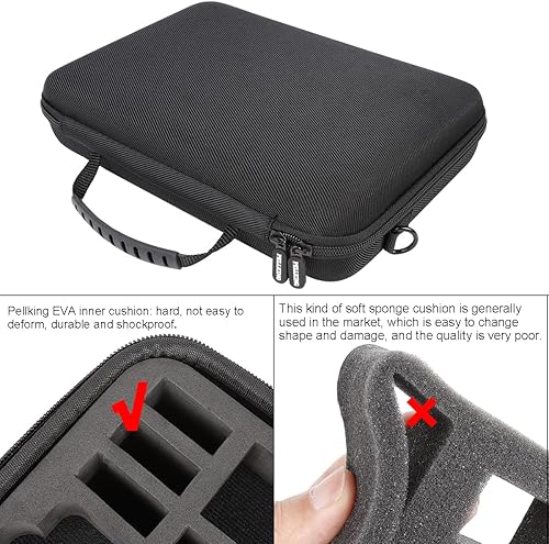 Miniatura 3 de Pellking Funda impermeable de gran superficie de transporte para cámara GoPro 13, 12, 11, 10, bolsa rígida con forro EVA compatible con GoPro Hero