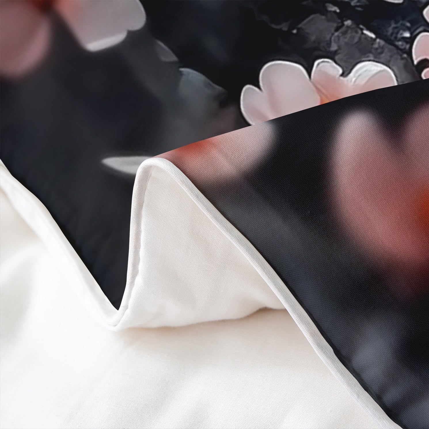 Feelyou Fox 100% Cotton Duvet Cover Twin Size Kids Japanese Cherry Blossoms Comforter Cover Set Boys Girls Teens Cute Cartoon Fox Bedding Set Woodland Fox Bedspread Cover Nature Wildlife Quilt Cover