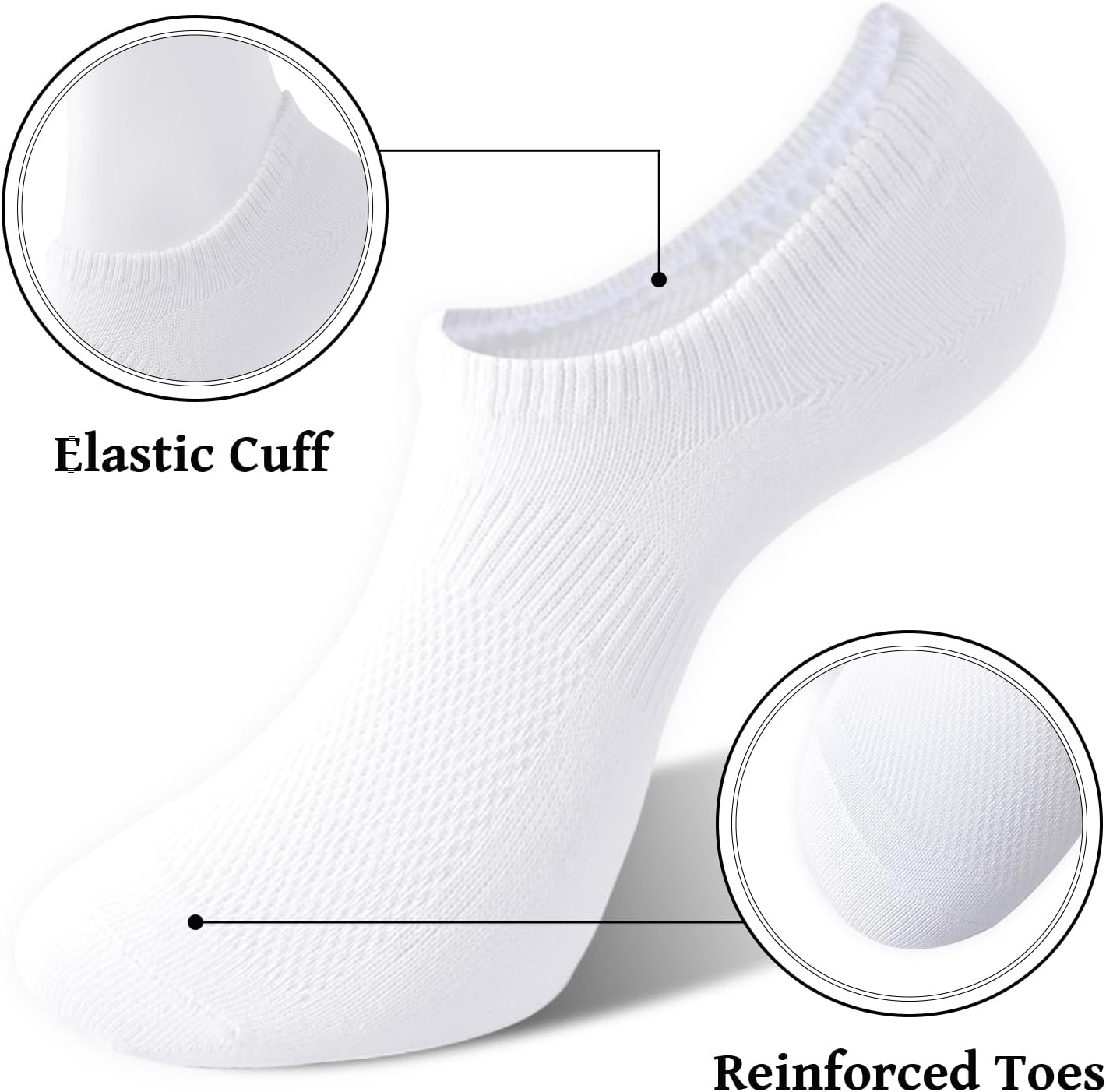 Irisbear Womens No Show Socks, Thin Cotton Non Slip Low Cut Socks 6 Pairs - Image 6