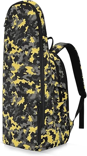 Miniatura 2 de Mochila de tenis de bádminton linda y resistente de camuflaje amarillo negro con 3 raquetas de bádminton para mujeres, hombres, adolescentes bolsos