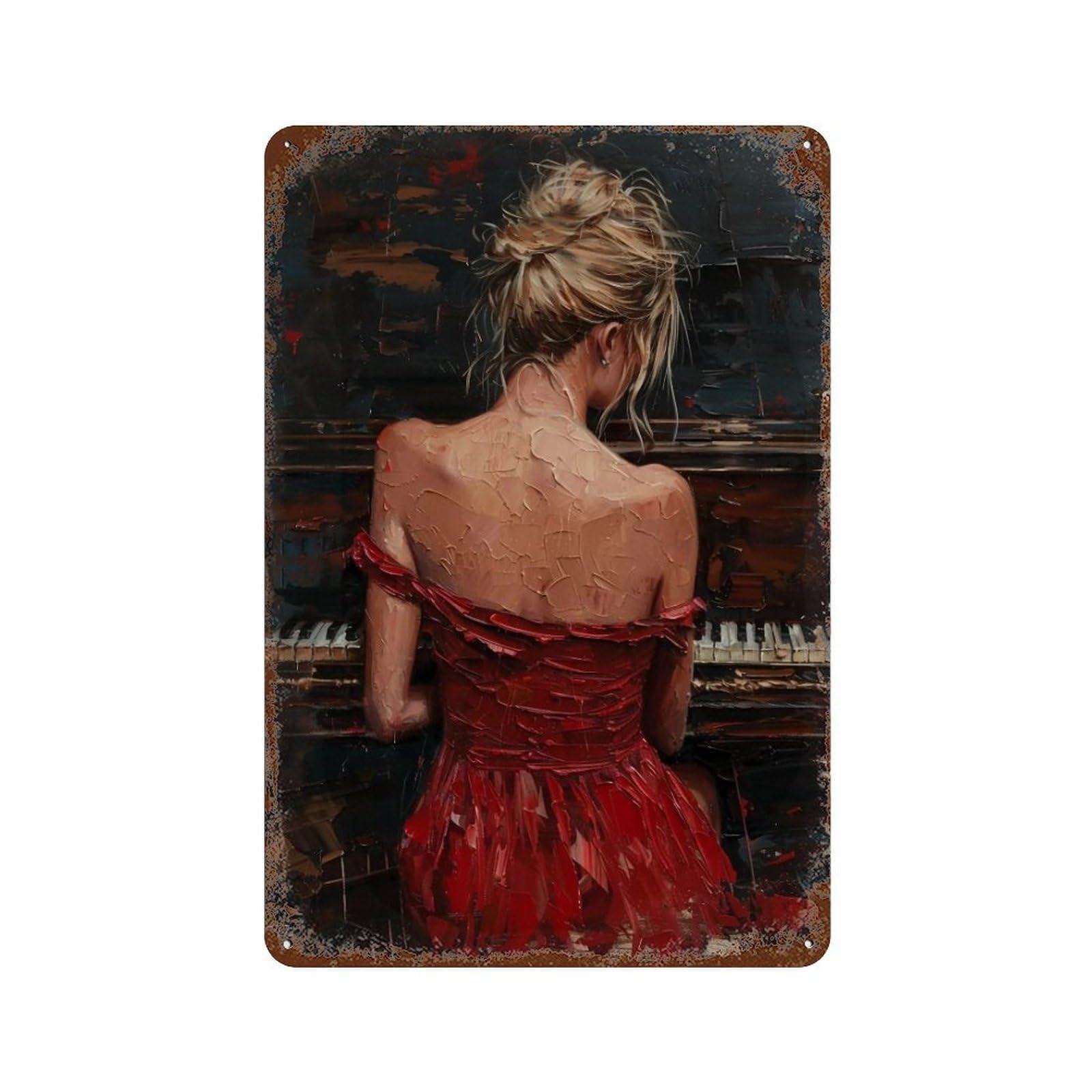 HDURYEYRYY Melody In Scarlet 03 Wall Retro Iron Vintage Art Metal Tin Sign Poster Modern Home Cofffee Club Art Bar Shop Decor 30x20cm