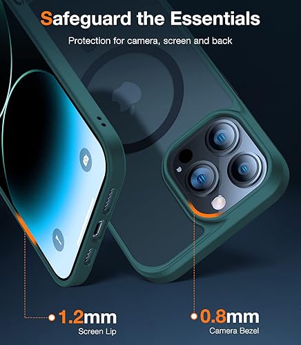 Miniatura 5 de TORRAS Funda magnética más fuerte para iPhone 13 Pro, prueba de caídas de grado militar, compatible con MagSafe, funda protectora delgada de