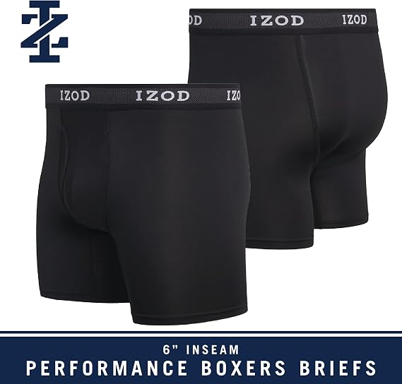 Izod Men's 5 Pack Performance Boxer Brief Boxer Briefs (pack of 5)