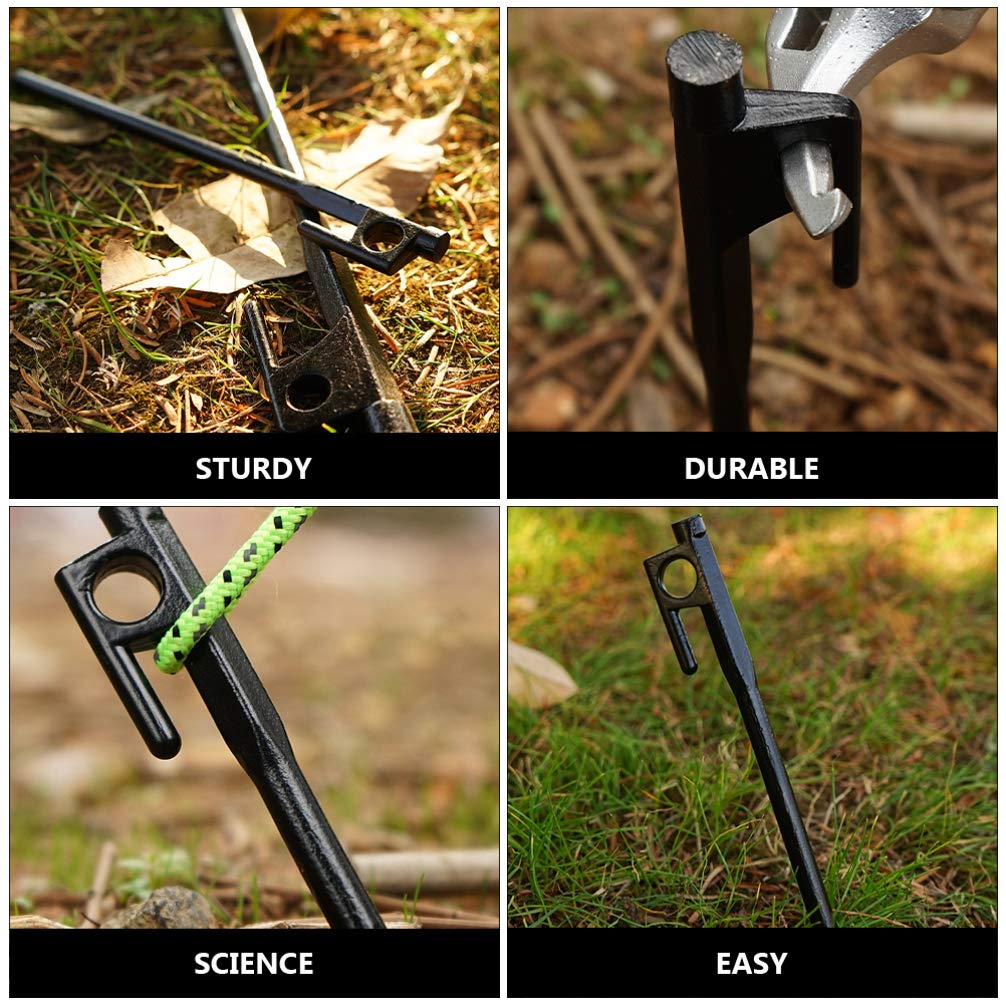 BESPORTBLE Tent Peg Mallet 4 Pack Cast Iron Tent Nails Camping Stakes Set Steel Pegs for Ground Easy to Use