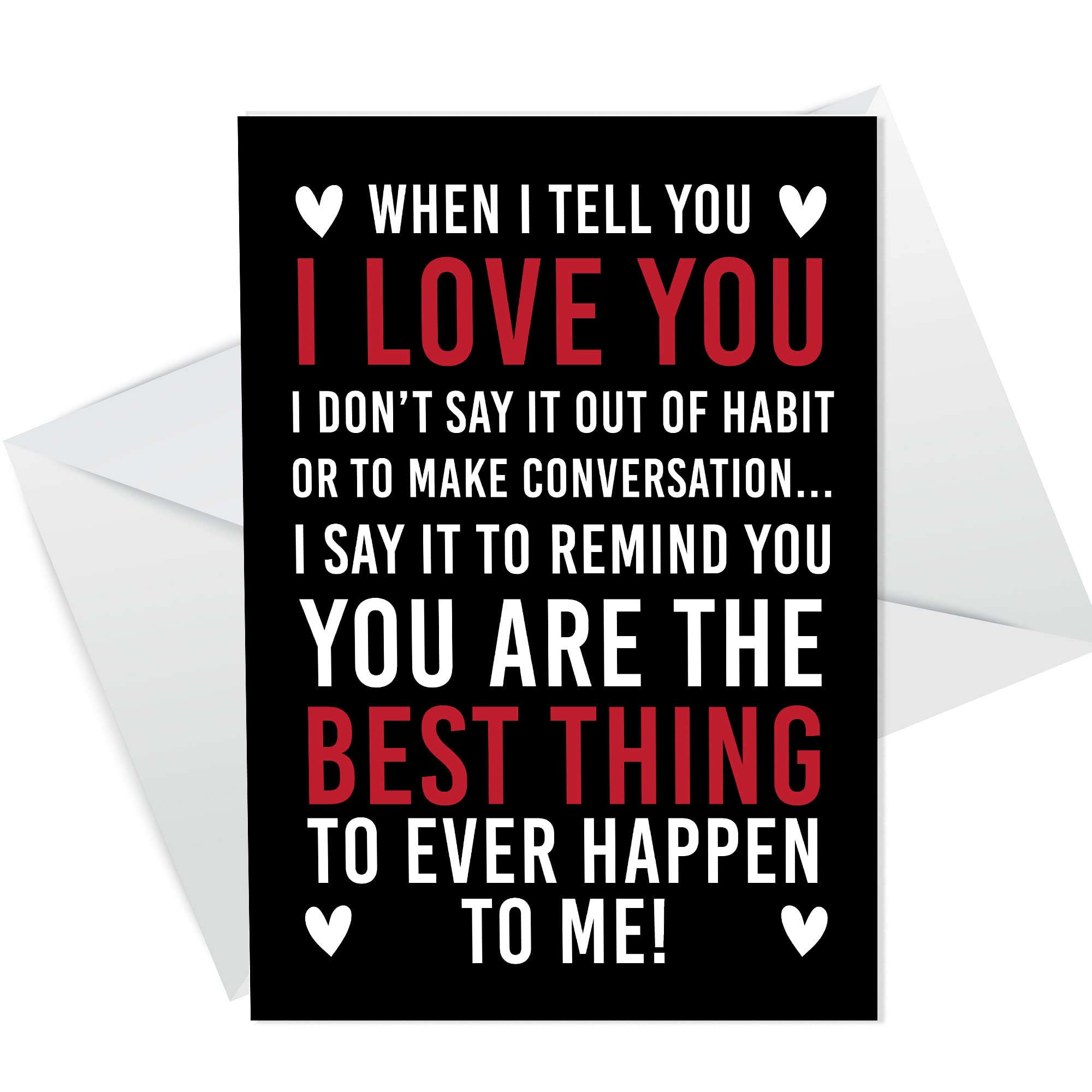 RED OCEAN Valentines Card for Him Her LOVE YOU Valentines Day Anniversary Card Boyfriend Girlfriend Husband Wife Partner