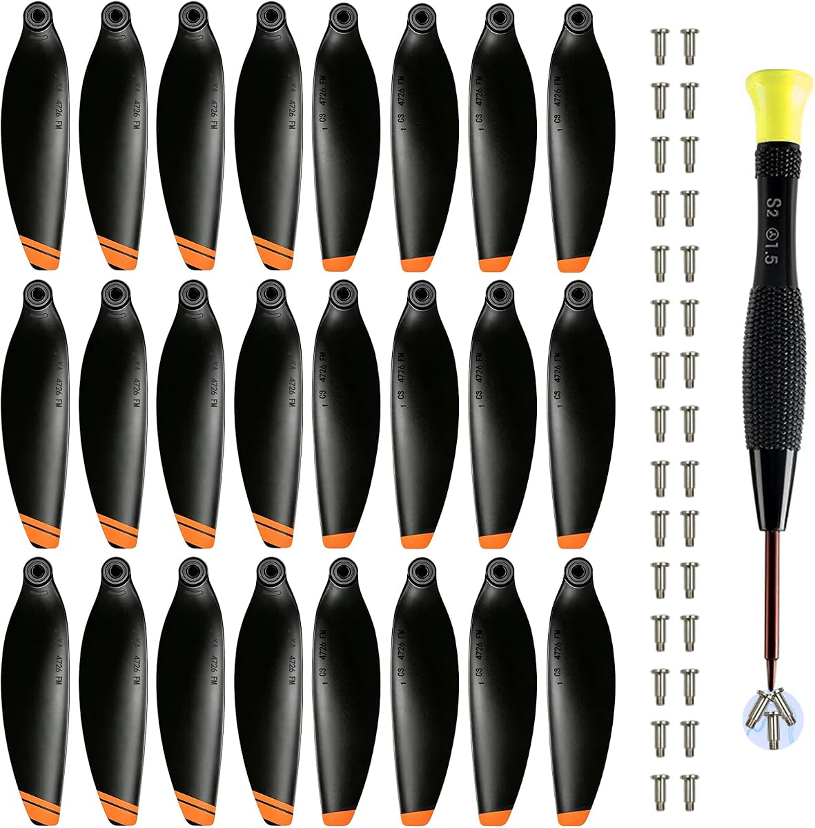 24 Pcs Propellers with Magnetic Screwdriver for DJI Mini 4K/ 2/2 SE, Low-Noise Replacement Spare Blades Props Wings, for Mavic Mini 4K/ Mini 2/ Mini 2 SE Drone Accessories