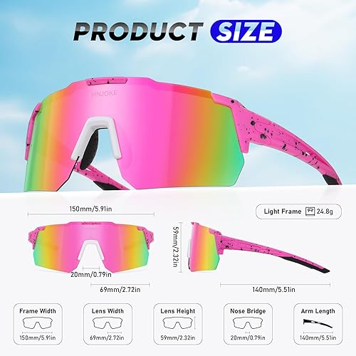 Miniatura 5 de Sports Polarized Sunglasses, UV 400 Protection Sun Glasses Women, Mens Glasses for Cycling Biking Running