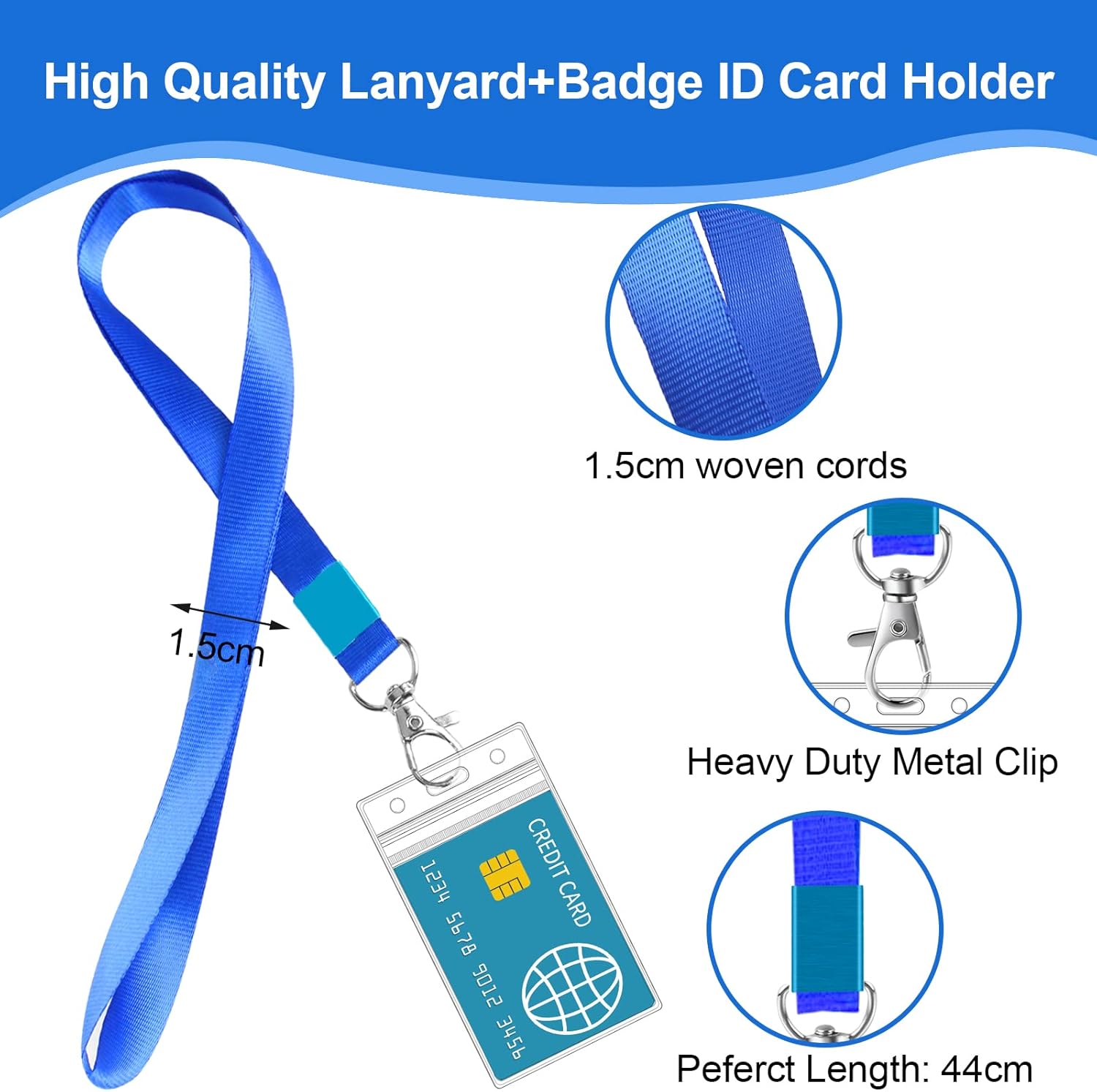 Badge Holder with Lanyard, 24-Pack Clear Vertical ID Card Badge Holder, Durable Badge Holders with Colorful Cruise Lanyards (Inner Size: 2.6’’×3.7’’, 12 Colors) - Image 2